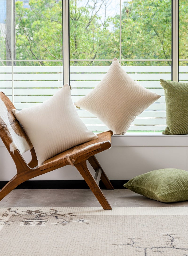 a moment Pack of 2 Decorative Chenille Throw Pillow Covers with Twill Cushion Covers for Sofa Living Room Couch Bed 30x50 CM Raw White - Image 4